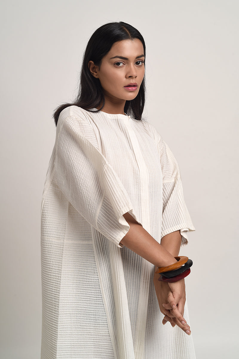 PINTUCKED RELAXED FIT DRESS