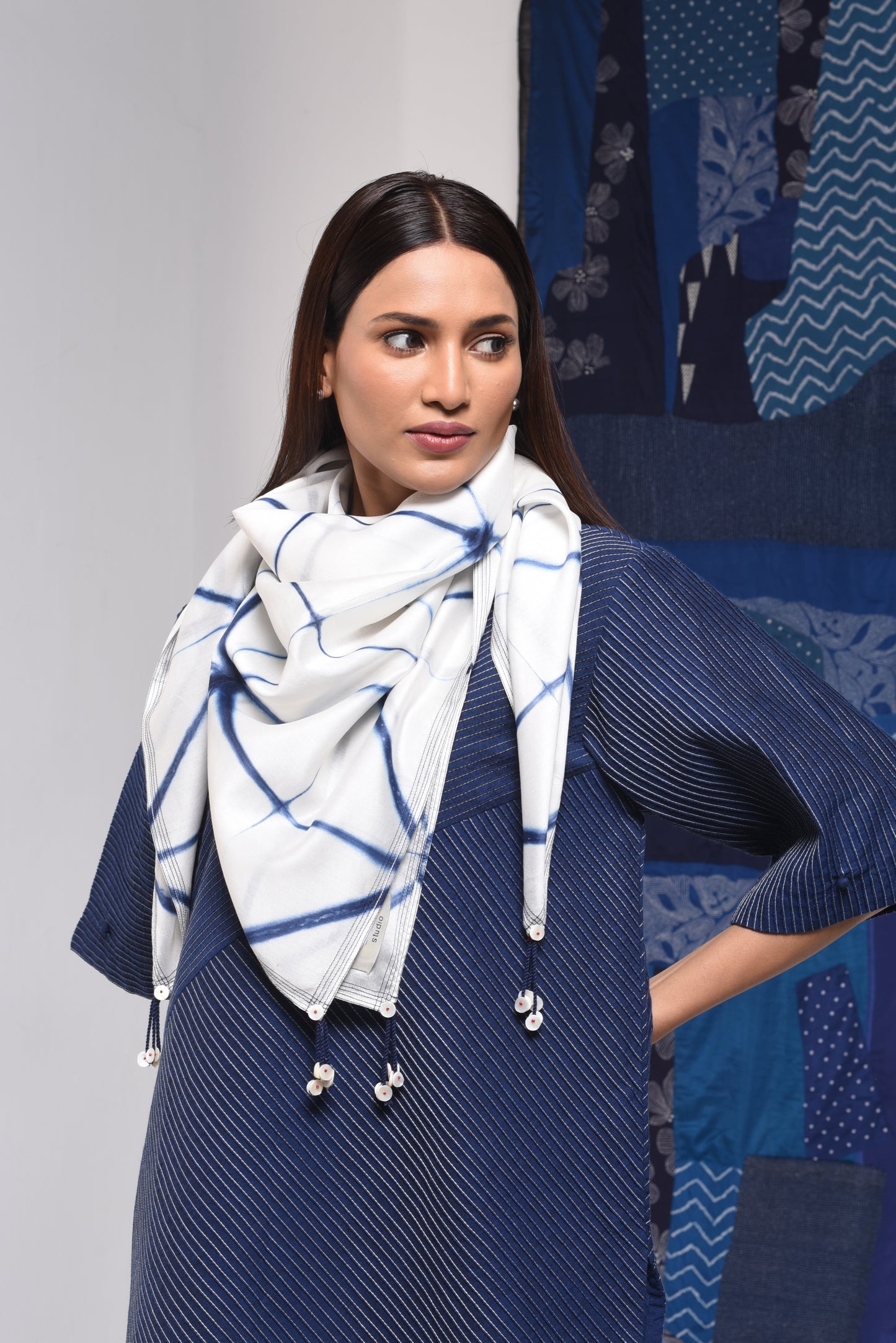 CLAMP DYED SQUARE SCARF