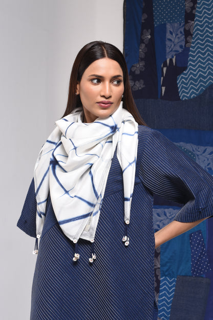 CLAMP DYED SQUARE SCARF