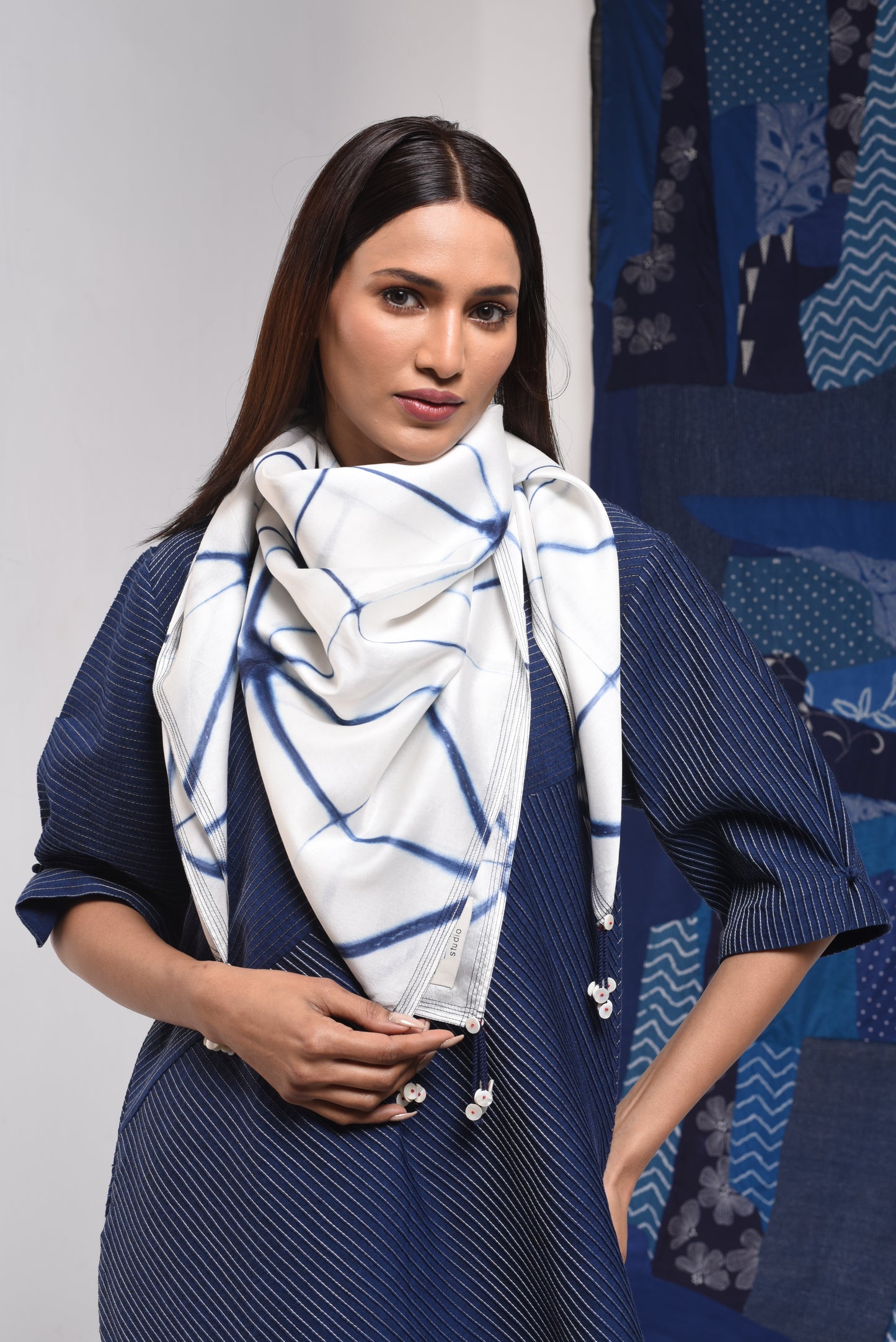 CLAMP DYED SQUARE SCARF