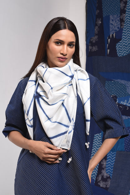 CLAMP DYED SQUARE SCARF