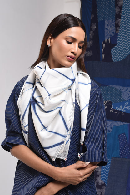 CLAMP DYED SQUARE SCARF