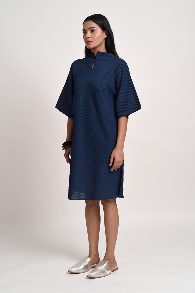 PINTUCKED SHIFT DRESS